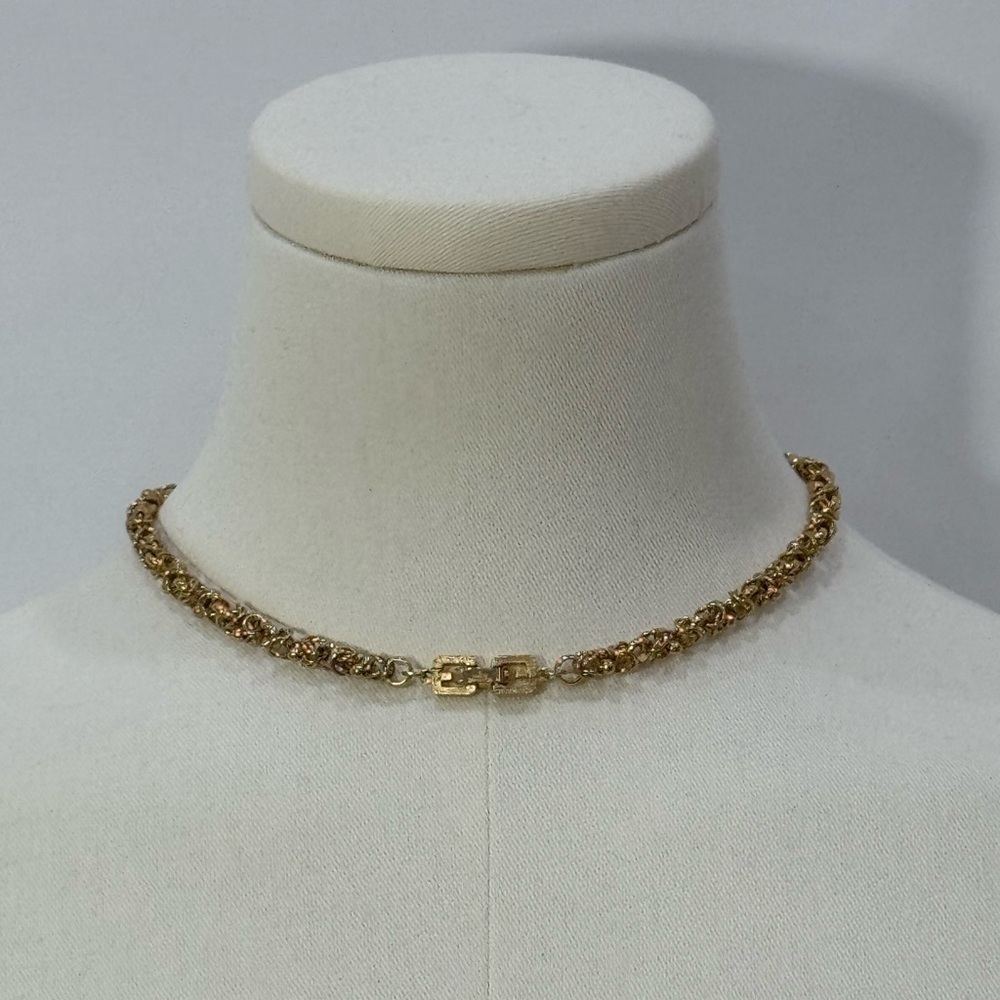 Givenchy  vmVintage  Gold Plated Byzantine Chain  Necklace Choker - Picture 4 of 11